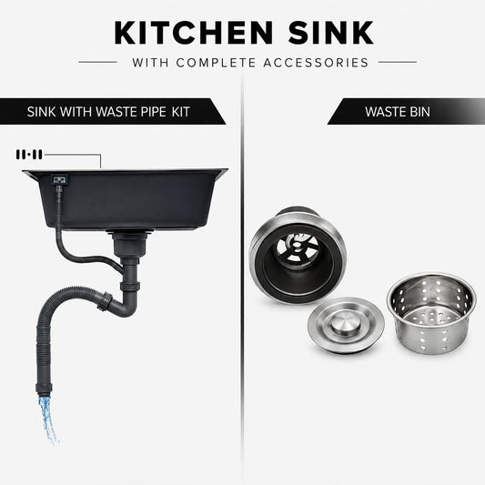 Royal - 01 Handmade Stainless Steel Kitchen Sink | Premium Single Bowl Sink