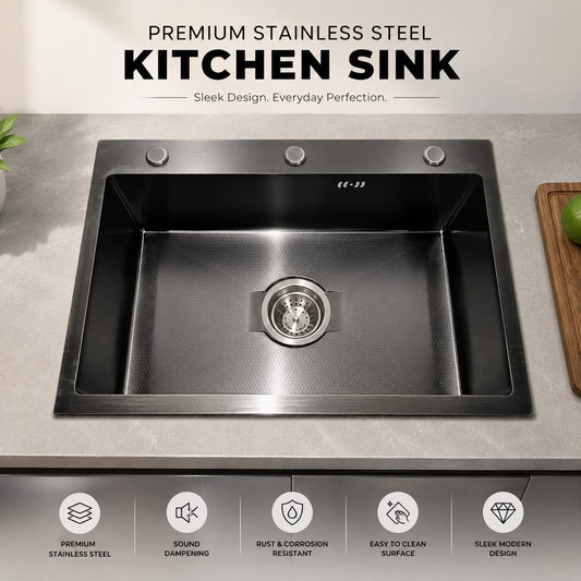Royal - 02 | Premium Handmade Kitchen Sink with Waste Bin